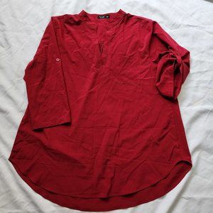 Shein 3/4 sleeve v neck blouse